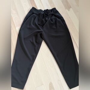 Only Black Paperbag Waist Dress Pants | Built-In Belt | Size L